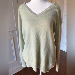 360 Cashmere Soft Sage V-Neck Sweater